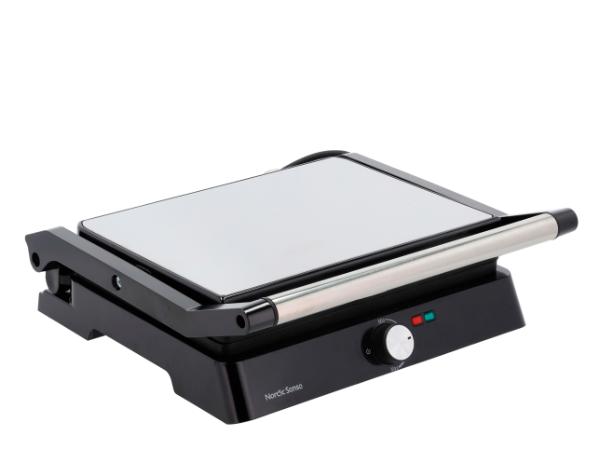 Nordic Sense Paninigrill 2200 watt stål/aluminium, m. 180 graders åbning